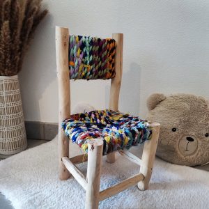 chaise enfant en bois et tissus