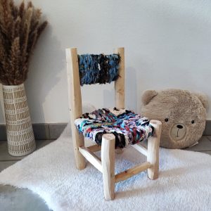 Chaise MILA colorée bleu/blanc enfant