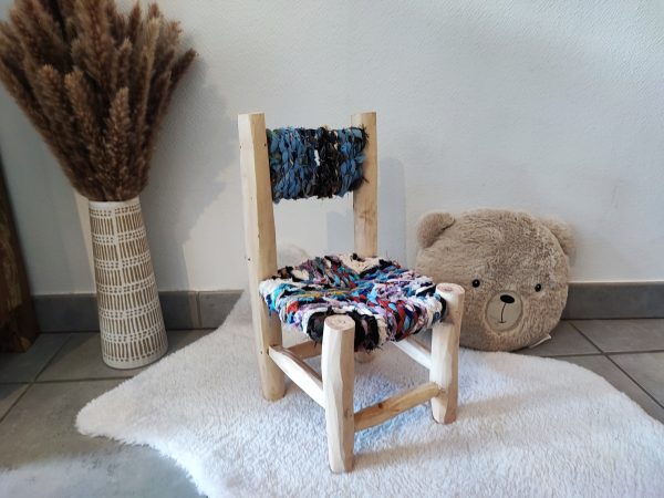 Chaise MILA colorée bleu/blanc enfant